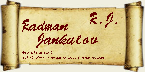Radman Jankulov vizit kartica